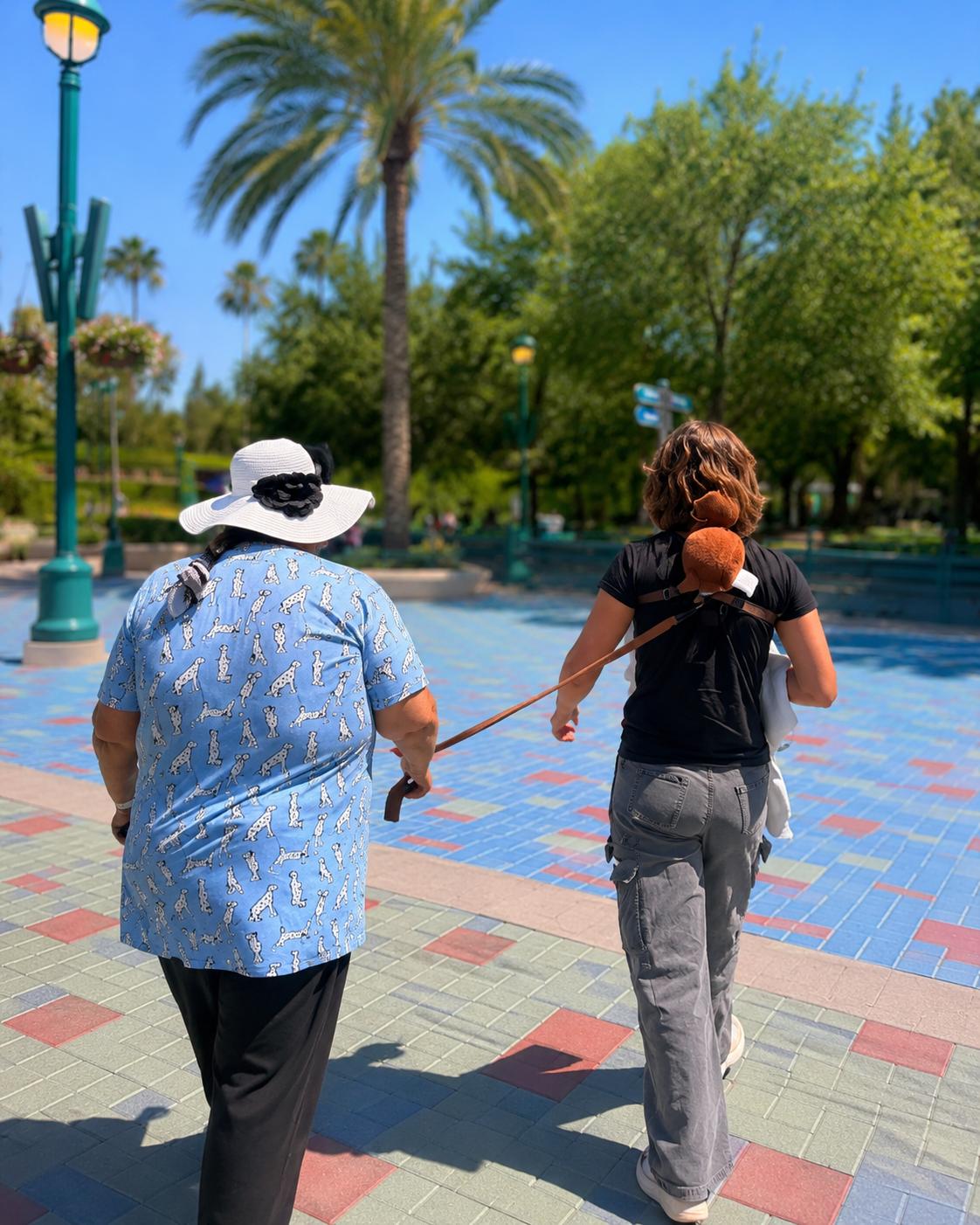 A client and support professionals navigating a community destination together