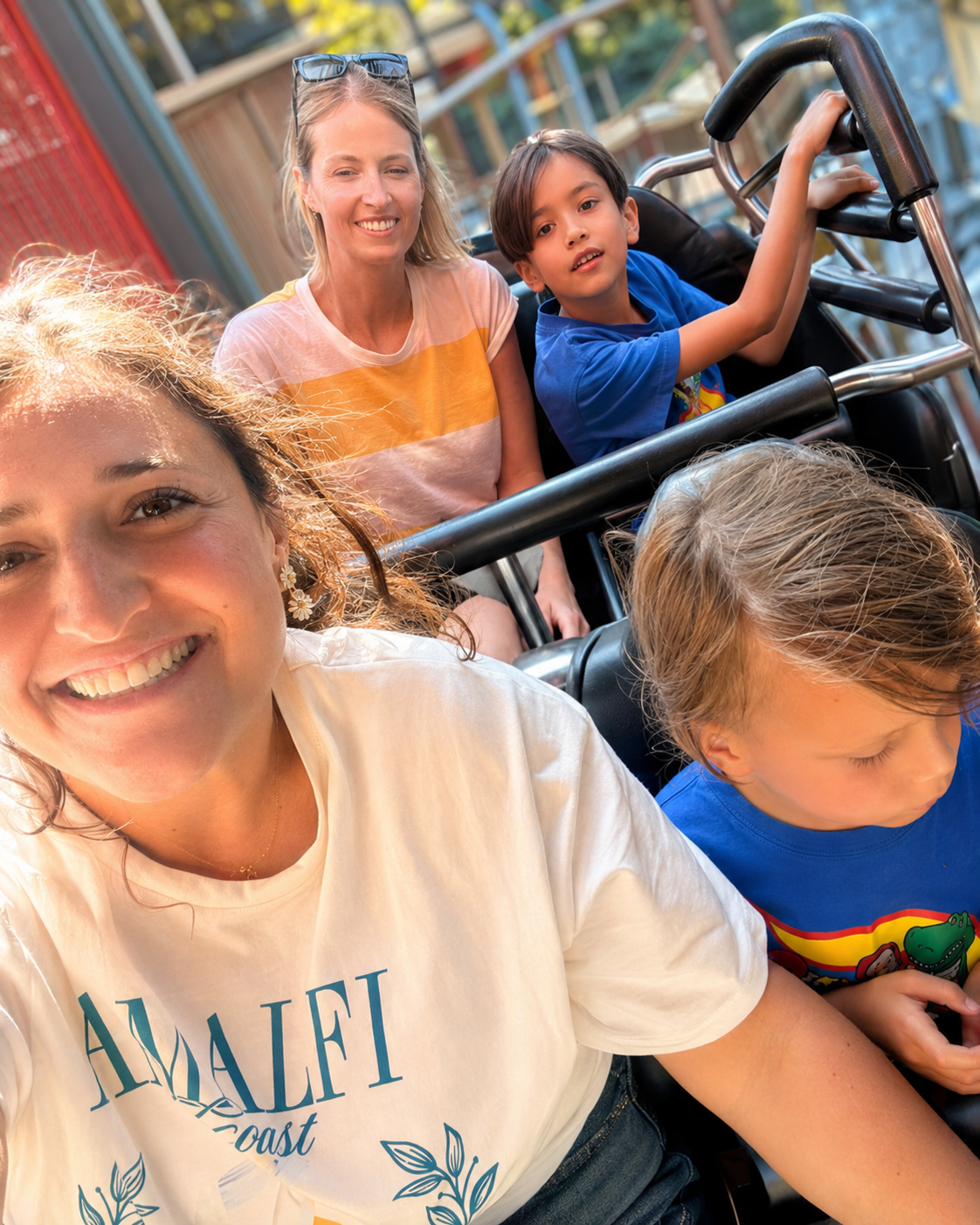 Clients and support professionals enjoying an accessible attraction together